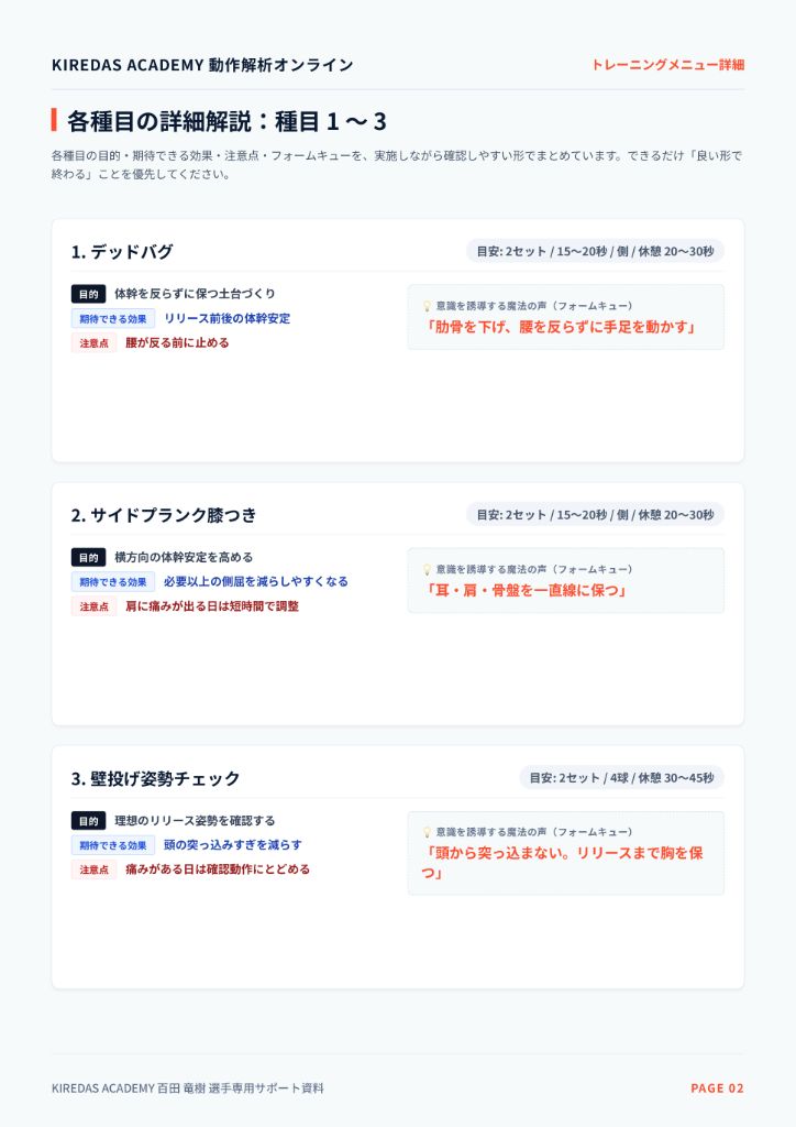 BOOK2 PAGE02 種目1〜3